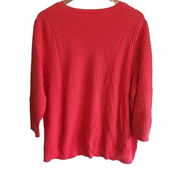 Talbots Sweater Womens 3X Plus Knit V Neck Cotton - Picture 2 of 5